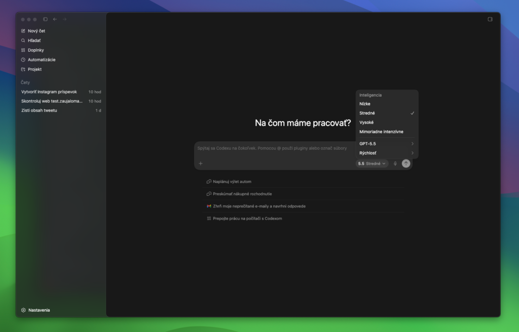 Aplikácia Codex ChatGPT