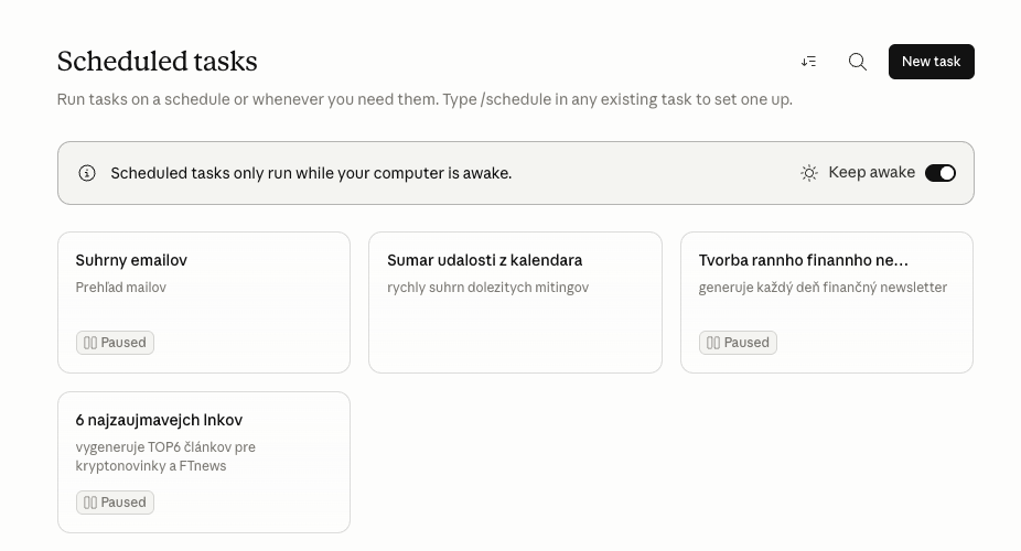 Plánované úlohy Cowork Claude